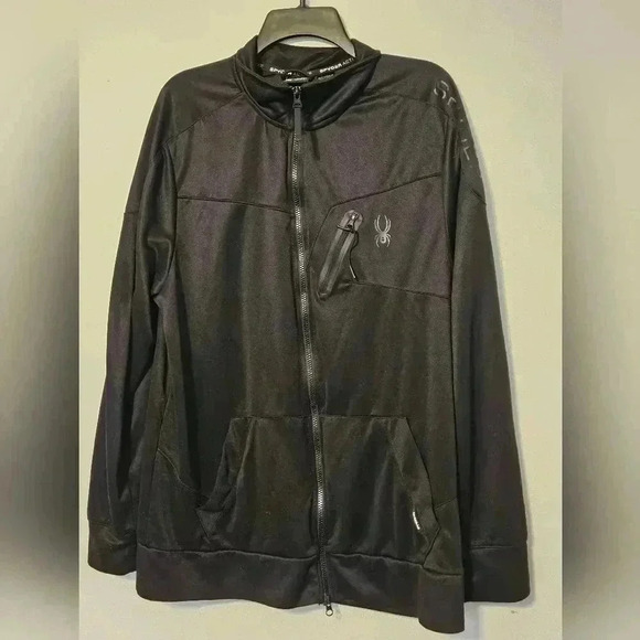 Spyder Active Pro Web Full Zip Nylon Jacket Black XL Long Sleeve - Picture 1 of 11